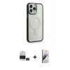 MARSİLYAN™- iPhone 14 Pro Max Kılıf Yankı Işık Özel Seri - Siyah Bilvis 3D Mat Cam Ekran Koruyucu + Bilvis Titan Kamera Lens - GS