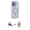 MARSİLYAN™- iPhone 14 Pro Max Kılıf Yankı Işık Özel Seri - Siyah Bilvis 3D Mat Cam Ekran Koruyucu + Bilvis Titan Kamera Lens - GS