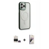 MARSİLYAN™- iPhone 14 Pro Max Kılıf Yankı Işık Özel Seri - Siyah Bilvis 3D Mat Cam Ekran Koruyucu + Bilvis Titan Kamera Lens - GD