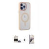 MARSİLYAN™- iPhone 14 Pro Max Kılıf Yankı Işık Özel Seri - Siyah Bilvis 3D Mat Cam Ekran Koruyucu + Bilvis Titan Kamera Lens - GS