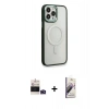 MARSİLYAN™- iPhone 14 Pro Max Kılıf Yankı Işık Özel Seri - Siyah Bilvis 3D Mat Cam Ekran Koruyucu + Bilvis Titan Kamera Lens - DNMR