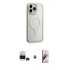 MARSİLYAN™- iPhone 14 Pro Max Kılıf Yankı Işık Özel Seri - Siyah Bilvis 3D Mat Cam Ekran Koruyucu + Bilvis Titan Kamera Lens - DNMR