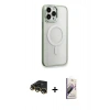 MARSİLYAN™- iPhone 14 Pro Max Kılıf Yankı Işık Özel Seri - Siyah Bilvis 3D Mat Cam Ekran Koruyucu + Raze Metal Kamera Lens - GD