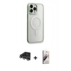 MARSİLYAN™- iPhone 14 Pro Max Kılıf Yankı Işık Özel Seri - Siyah Bilvis 3D Mat Cam Ekran Koruyucu + Raze Metal Kamera Lens - GS