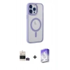 MARSİLYAN™- iPhone 14 Pro Max Kılıf Yankı Işık Özel Seri - Siyah Bilvis 5in1 3D Magic Cam Ekran Koruyucu + Bilvis Titan Kamera Lens - GD