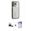 MARSİLYAN™- iPhone 14 Pro Max Kılıf Yankı Işık Özel Seri - Siyah Bilvis 5in1 3D Magic Cam Ekran Koruyucu + Bilvis Titan Kamera Lens - GD