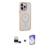 MARSİLYAN™- iPhone 14 Pro Max Kılıf Yankı Işık Özel Seri - Siyah Bilvis 5in1 3D Magic Cam Ekran Koruyucu + Bilvis Titan Kamera Lens - SH