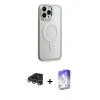 MARSİLYAN™- iPhone 14 Pro Max Kılıf Yankı Işık Özel Seri - Siyah Bilvis 5in1 3D Magic Cam Ekran Koruyucu + Raze Metal Kamera Lens - GS