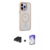 MARSİLYAN™- iPhone 14 Pro Max Kılıf Yankı Işık Özel Seri - Siyah Bilvis 5in1 3D Magic Cam Ekran Koruyucu + Raze Metal Kamera Lens - GS