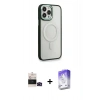 MARSİLYAN™- iPhone 14 Pro Max Kılıf Yankı Işık Özel Seri - Siyah Bilvis 5in1 3D Magic Cam Ekran Koruyucu + Bilvis Titan Kamera Lens - SH