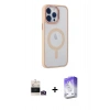 MARSİLYAN™- iPhone 14 Pro Max Kılıf Yankı Işık Özel Seri - Siyah Bilvis 5in1 3D Magic Cam Ekran Koruyucu + Bilvis Titan Kamera Lens - GD