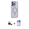 MARSİLYAN™- iPhone 14 Pro Max Kılıf Yankı Işık Özel Seri - Siyah Bilvis 5in1 3D Magic Cam Ekran Koruyucu + Bilvis Titan Kamera Lens - SH