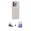 MARSİLYAN™- iPhone 14 Pro Max Kılıf Yankı Işık Özel Seri - Siyah Bilvis 5in1 5D Magic Hayalet Cam Ekran Koruyucu + Bilvis Titan Kamera Lens - GD