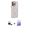 MARSİLYAN™- iPhone 14 Pro Max Kılıf Yankı Işık Özel Seri - Siyah Bilvis 5in1 5D Magic Hayalet Cam Ekran Koruyucu + Bilvis Titan Kamera Lens - GS