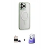 MARSİLYAN™- iPhone 14 Pro Max Kılıf Yankı Işık Özel Seri - Siyah Bilvis 5in1 5D Magic Hayalet Cam Ekran Koruyucu + Bilvis Titan Kamera Lens - SH