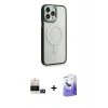 MARSİLYAN™- iPhone 14 Pro Max Kılıf Yankı Işık Özel Seri - Siyah Bilvis 5in1 5D Magic Hayalet Cam Ekran Koruyucu + Bilvis Titan Kamera Lens - GD