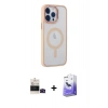 MARSİLYAN™- iPhone 14 Pro Max Kılıf Yankı Işık Özel Seri - Siyah Bilvis 5in1 5D Magic Hayalet Cam Ekran Koruyucu + Bilvis Titan Kamera Lens - SH
