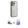 MARSİLYAN™- iPhone 14 Pro Max Kılıf Yankı Işık Özel Seri - Siyah Bilvis 5in1 5D Magic Hayalet Cam Ekran Koruyucu + Bilvis Titan Kamera Lens - SH