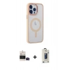 MARSİLYAN™- iPhone 14 Pro Max Kılıf Yankı Işık Özel Seri - Siyah Bilvis Hayalet Cam Ekran Koruyucu + Bilvis Titan Kamera Lens - SH