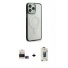 MARSİLYAN™- iPhone 14 Pro Max Kılıf Yankı Işık Özel Seri - Siyah Bilvis Hayalet Cam Ekran Koruyucu + Bilvis Titan Kamera Lens - SH