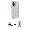 MARSİLYAN™- iPhone 14 Pro Max Kılıf Yankı Işık Özel Seri - Siyah Bilvis Hayalet Cam Ekran Koruyucu + Bilvis Titan Kamera Lens - DNMR