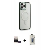 MARSİLYAN™- iPhone 14 Pro Max Kılıf Yankı Işık Özel Seri - Siyah Bilvis Hayalet Cam Ekran Koruyucu + Bilvis Titan Kamera Lens - DNMR