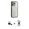 MARSİLYAN™- iPhone 14 Pro Max Kılıf Yankı Işık Özel Seri - Siyah Bilvis Hayalet Cam Ekran Koruyucu + Bilvis Titan Kamera Lens - GD