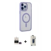 MARSİLYAN™- iPhone 14 Pro Max Kılıf Yankı Işık Özel Seri - Siyah Bilvis Hayalet Cam Ekran Koruyucu + Bilvis Titan Kamera Lens - GD