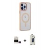 MARSİLYAN™- iPhone 14 Pro Max Kılıf Yankı Işık Özel Seri - Siyah Bilvis Hayalet Cam Ekran Koruyucu + Bilvis Titan Kamera Lens - GD