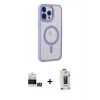 MARSİLYAN™- iPhone 14 Pro Max Kılıf Yankı Işık Özel Seri - Siyah Bilvis Hayalet Cam Ekran Koruyucu + Bilvis Titan Kamera Lens - GS