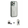 MARSİLYAN™- iPhone 14 Pro Max Kılıf Yankı Işık Özel Seri - Siyah Bilvis Hayalet Cam Ekran Koruyucu + Bilvis Titan Kamera Lens - GS