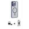 MARSİLYAN™- iPhone 14 Pro Max Kılıf Yankı Işık Özel Seri - Siyah Bilvis Hayalet Cam Ekran Koruyucu + Bilvis Titan Kamera Lens - GS