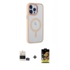 MARSİLYAN™- iPhone 14 Pro Max Kılıf Yankı Işık Özel Seri - Siyah Buffer Cam Ekran Koruyucu + Bilvis Titan Kamera Lens - GD