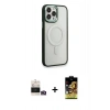 MARSİLYAN™- iPhone 14 Pro Max Kılıf Yankı Işık Özel Seri - Siyah Buffer Cam Ekran Koruyucu + Bilvis Titan Kamera Lens - GD