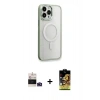 MARSİLYAN™- iPhone 14 Pro Max Kılıf Yankı Işık Özel Seri - Siyah Buffer Cam Ekran Koruyucu + Derin Mor Bilvis Titan Kamera Lens