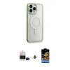 MARSİLYAN™- iPhone 14 Pro Max Kılıf Yankı Işık Özel Seri - Siyah Buffer Hayalet Cam Ekran Koruyucu + Bilvis Titan Kamera Lens - SH