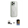 MARSİLYAN™- iPhone 14 Pro Max Kılıf Yankı Işık Özel Seri - Siyah Buffer Hayalet Cam Ekran Koruyucu + Gold Bilvis Titan Kamera Lens