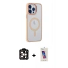 MARSİLYAN™- iPhone 14 Pro Max Kılıf Yankı Işık Özel Seri - Siyah Joko 5D Cam + PVD Metal Kamera Lens - TU