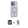MARSİLYAN™- iPhone 14 Pro Max Kılıf Yankı Işık Özel Seri - Siyah Joko 5D Cam + PVD Metal Kamera Lens - TU