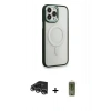 MARSİLYAN™- iPhone 14 Pro Max Kılıf Yankı Işık Özel Seri - Siyah Joko Magic 5D Hayalet Cam + Raze Metal Kamera Lens - GS