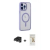 MARSİLYAN™- iPhone 14 Pro Max Kılıf Yankı Işık Özel Seri - Siyah Mat Seramik Nano Ekran Koruyucu + Raze Metal Kamera Lens - GS