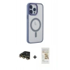 MARSİLYAN™- iPhone 14 Pro Max Kılıf Yankı Işık Özel Seri - Siyah Mat Seramik Nano Ekran Koruyucu + Raze Metal Kamera Lens - GD