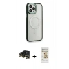 MARSİLYAN™- iPhone 14 Pro Max Kılıf Yankı Işık Özel Seri - Siyah Mat Seramik Nano Ekran Koruyucu + Raze Metal Kamera Lens - GD