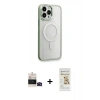 MARSİLYAN™- iPhone 14 Pro Max Kılıf Yankı Işık Özel Seri - Siyah Mat Seramik Nano Ekran Koruyucu + Bilvis Titan Kamera Lens - SH