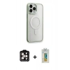 MARSİLYAN™- iPhone 14 Pro Max Kılıf Yankı Işık Özel Seri - Siyah Polymer Nano Ekran Koruyucu + PVD Metal Kamera Lens - TU