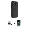 MARSİLYAN™- iPhone 14 Pro Max Kılıf Yankı Işık Prime - Şeffaf 360 Full Body Arka Koruyucu + Bilvis Titan Kamera Lens - SH
