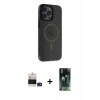 MARSİLYAN™- iPhone 14 Pro Max Kılıf Yankı Işık Prime - Şeffaf 360 Full Body Arka Koruyucu + Bilvis Titan Kamera Lens - DNMR