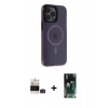 MARSİLYAN™- iPhone 14 Pro Max Kılıf Yankı Işık Prime - Şeffaf 360 Full Body Arka Koruyucu + Bilvis Titan Kamera Lens - DNMR