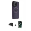 MARSİLYAN™- iPhone 14 Pro Max Kılıf Yankı Işık Prime - Şeffaf 360 Full Body Arka Koruyucu + Raze Metal Kamera Lens - GS