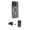 MARSİLYAN™- iPhone 14 Pro Max Kılıf Yankı Işık Prime - Şeffaf 360 Full Body Arka Koruyucu + Raze Metal Kamera Lens - GS